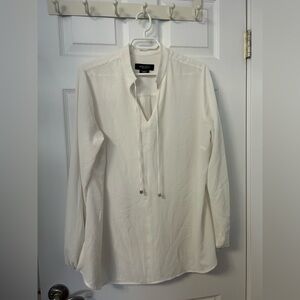 Michel Studio White Textured Blouse